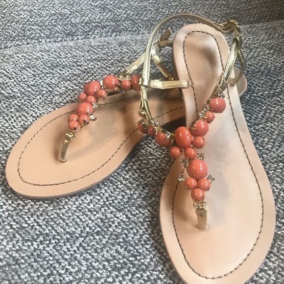 Express Shoes - Express Orange Stone Sandals